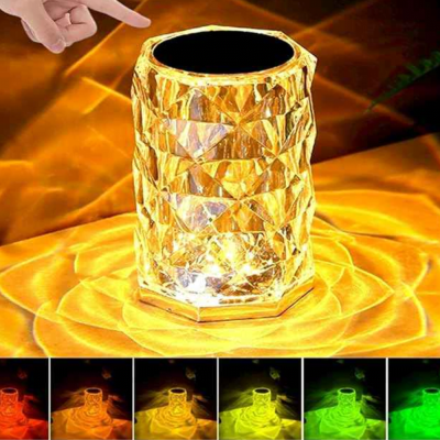 Rose Crystal Diamond Table Lamp USB Charging Touch Lamp With Remote Control